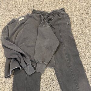 Abercrombie Charcoal gray sweat set.